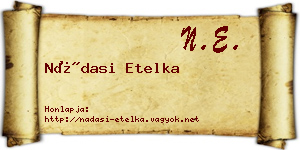 Nádasi Etelka névjegykártya